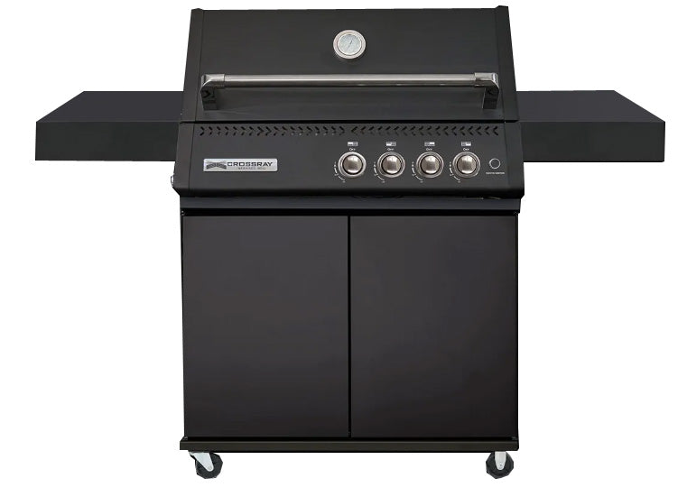 Crossray 4 Black 4 Burner Trolley Barbecue