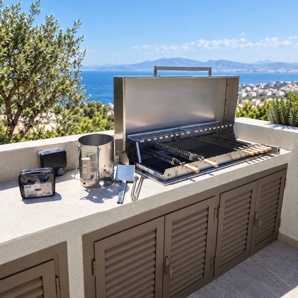 MVRs Built In Charcoal Grill  Plus (open lid)