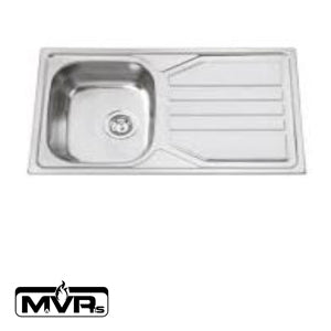 MVRs St/steel Sink Single Bowl With Drainboard